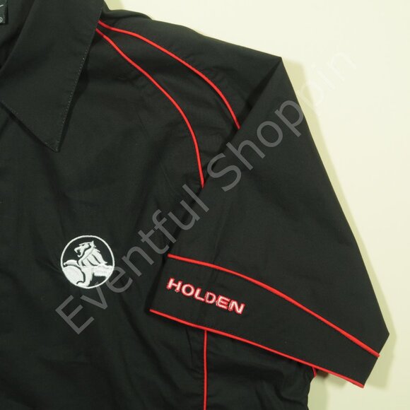 Holden Racing Team Shirt Mens 2XL Black Mechanic Short Sleeve Button Down - Picture 5 of 9